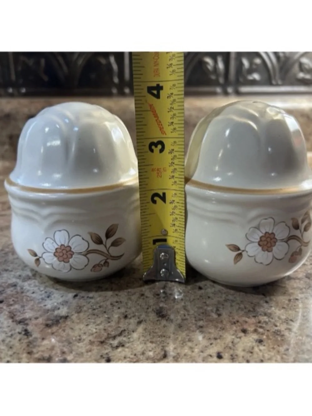 Vintage Cordella Collection Japan Burnet Stoneware Salt & Pepper Shaker Set